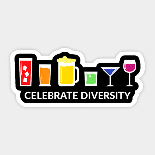 Rainbow Lgbt Drinking Celebrate Diversity Beer Sticker